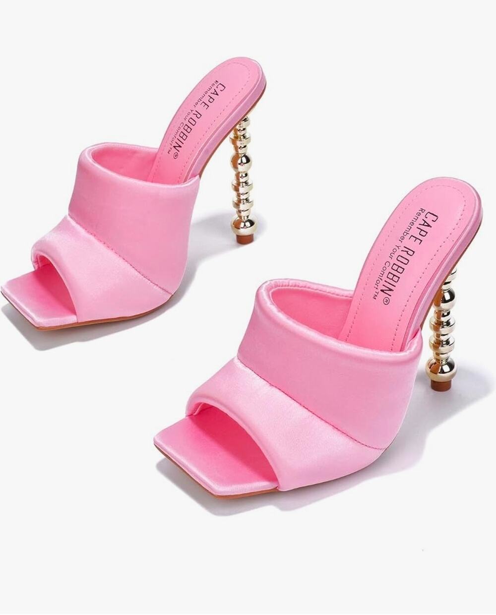Cape Robbin Shangrila Square Toe Odd Shaped High Heels, Pink, Size 8